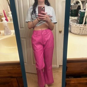 Pink Leather Boutique Pants